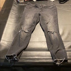 Black-gray cut off jeans